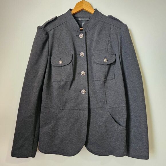 EUC INC INTERNATIONAL CONCEPTS GREY THICK MILITARY STYLE JACKET SIZE XL - Picture 1 of 15